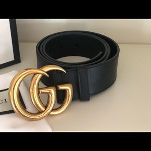 GG Marmont Wide Belt 85 Black